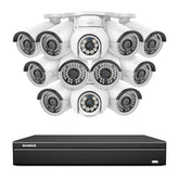 16 Channel 4K PoE Bullet & PTZ Security Camera System, 8MP Outdoor PoE IP Cameras, Pan & Tilt, ONVIF Supported NVR, Two-Way Audio, Smart Human/Vehicle Detection(2x PT Cameras+10x IP Cameras)